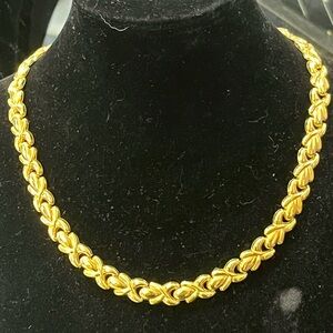 18k Gold Technibond Bold Stampato Link polished mirrored vintage Necklace HSN